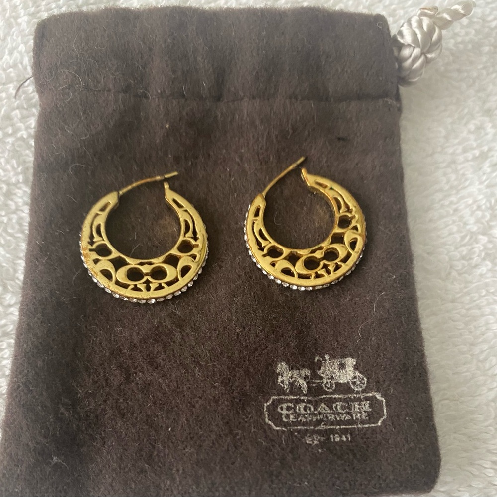 Coach gold earrings